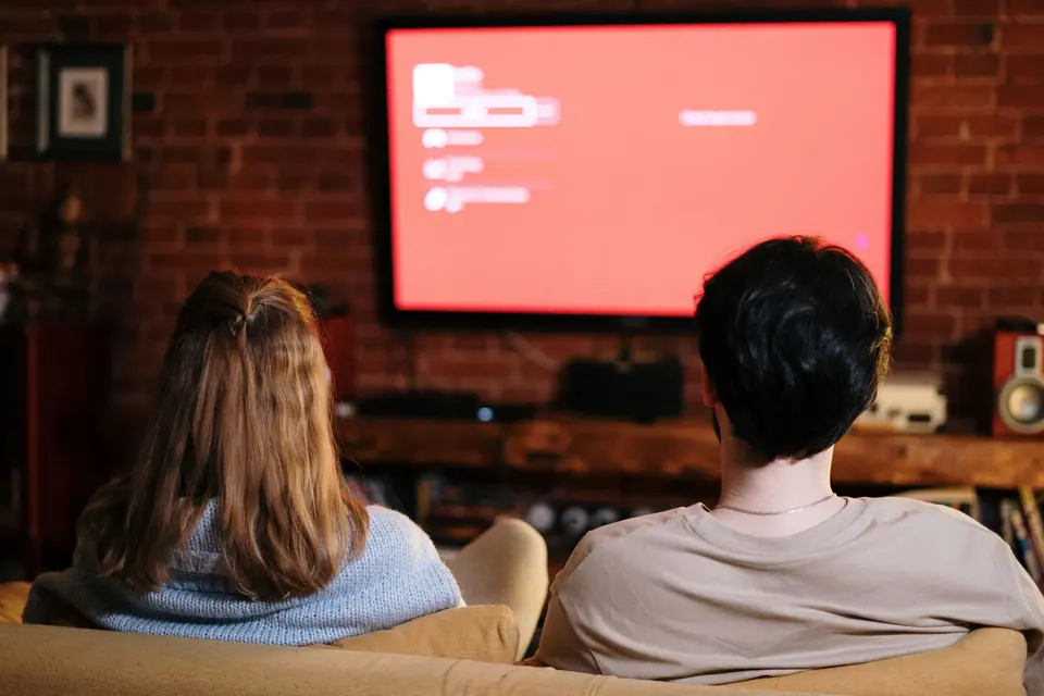 Viewer enjoying a television series